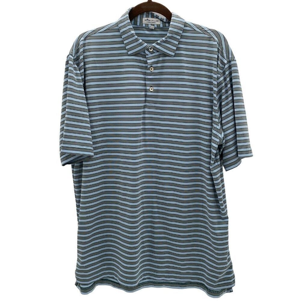 Peter Millar Blue Stripe Summer Comfort Polo Men's Size L